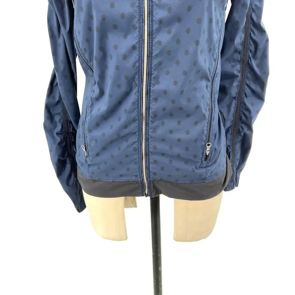 Lululemon Gather‎ And Sprint Jacket Ghost Dot Deep Navy Black / Black Size 4 - Picture 4 of 10